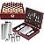 Cantil De Bolso Kit 6 Peças Inox Maleta Jogo Xadrez Whisky - Imagem 1