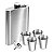 Cantil De Bolso Kit 6 Peças Inox Maleta Jogo Xadrez Whisky - Imagem 5