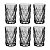 Jogo 6 Copos De Vidro Resistente Diamond Safira 350ml Luxo - Imagem 9