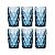 Jogo 6 Copos De Vidro Resistente Diamond Safira 350ml Luxo - Imagem 7