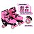 Patins Roller Ajustável Infantil 4 Rodas Led E Kit Proteção - Imagem 2