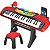 Teclado Musical Infantil 37 Teclas Ritmos Microfone E Banco - Imagem 1