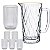 Kit Jarra De Vidro Diamond 1L + 6 Copos 460ml Borda De Ouro - Imagem 1