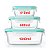 Kit 3 Potes De Vidro Tampa Marmita Forno Micro-ondas 1040ml - Imagem 5