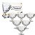 Jogo 6 Taças Sobremesa Coquetel Vidro Diamond Fio Ouro 310ml - Imagem 7
