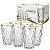 Jogo 6 Copos Diamond Vidro Borda De Ouro 350ml Suco Água - Imagem 1
