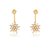 BRINCO EARJACKET FLOR ZIRCÔNIAS CRISTAIS BANHADO A OURO 18K - Imagem 1
