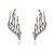 BRINCO EARCUFF TRABALHADO EM MICROZIRCÔNIAS E CRISTAIS COR VELA BANHADO EM RÓDIO NEGRO - Imagem 1