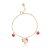 PULSEIRA INFANTIL UNICÓRNIO CABELO COLORIDO E CORAÇÕES COLORIDOS EM RESINA - Imagem 1