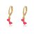 BRINCO INFANTIL ARGOLA LACINHO BANHADO A OURO 18K COLORIDO EM RESINA - Imagem 1