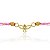 PULSEIRA INFANTIL ZIRCÔNIAS COR ROSA  ESPÍRITO SANTO COM ACABAMENTOS BANHADOS A OURO 18K - Imagem 2