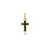 PINGENTE CRUCIFIXO PEQUENO COLORIDO EM RESINA MARINHO BANHADO A OURO 18K - Imagem 1