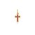 PINGENTE CRUCIFIXO PEQUENO COLORIDO EM RESINA ROSA BANHADO A OURO 18K - Imagem 1