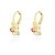 BRINCODE ARGOLA COM 3 PINGENTES CRISTAIS COLORIDOS BANHADO A OURO 18K - Imagem 1