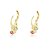 BRINCODE ARGOLA COM 3 PINGENTES CRISTAIS COLORIDOS BANHADO A OURO 18K - Imagem 2