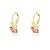 BRINCODE ARGOLA COM 3 PINGENTES CRISTAIS COR ROSA BANHADO A OURO 18K - Imagem 1