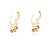 BRINCODE ARGOLA COM 3 PINGENTES CRISTAIS COR ROSA BANHADO A OURO 18K - Imagem 2