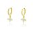 BRINCO DE ARGOLA COM PINGENTE FLORZINHA ZIRCÔNIA CRISTAL BANHADO A OURO 18K - Imagem 1