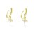 BRINCO DE ARGOLA COM PINGENTE FLORZINHA ZIRCÔNIA CRISTAL BANHADO A OURO 18K - Imagem 2