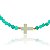 PULSEIRA ADULTO JADE COR AMAZONITA COM CRUCIFIXO MADREPÉROLA - Imagem 2