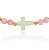 PULSEIRA INFANTIL MADREPÉROLA NATURAL E ROSA COM CRUCIFIXO - Imagem 2