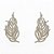 BRINCO EARCUFF FOLHAS MICROZIRCÔNIAS CHAMPAGNE BANHADO EM RÓDIO BRANCO - Imagem 1