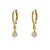 BRINCO DE ARGOLA COM PINGENTE PÉROLA 5 MM BANHADO A OURO 18K - Imagem 1