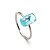 ANEL CRISTAL AZUL 1,4 CM BANHADO EM RÓDIO BRANCO - Imagem 1