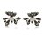 BRINCO EARJACKET FOLHAS TRABALHADAS EM CRISTAIS COR ÔNIX - Imagem 1