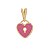 PINGENTE CADEADO CORAÇÃO BANHADO A OURO 18K COLORIDO EM RESINA ROSA - Imagem 1