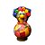 Galinha Decorativa em Cabaça com Bobs Coloridos e Lenço – 10 a 12cm - Imagem 1