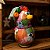 Galinha Decorativa em Cabaça com Bobs Coloridos e Lenço – 10 a 12cm - Imagem 4