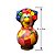 Galinha Decorativa em Cabaça com Bobs Coloridos e Lenço – 10 a 12cm - Imagem 2