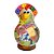 Galinha Decorativa em Cabaça com Bobs Coloridos e Lenço – 13 a 15cm - Imagem 1