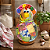 Galinha Decorativa em Cabaça com Bobs Coloridos e Lenço – 13 a 15cm - Imagem 3