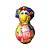 Galinha Decorativa em Cabaça com Bobs Coloridos e Lenço – 13 a 15cm - Imagem 1