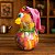Galinha Decorativa em Cabaça com Bobs Coloridos e Lenço – 13 a 15cm - Imagem 4