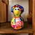 Galinha Decorativa em Cabaça com Bobs Coloridos e Lenço – 13 a 15cm - Imagem 3