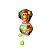 Galinha Decorativa com Bobs, Pernas e Lenço – Cabaça 10–12cm - Imagem 1