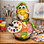 Galinha Artista Decorativa em Cabaça - 10 a 12cm - Imagem 3