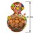 Porta Ovos Galinha Artesanal de Cabaça com Lenço e Flor - 26 a 29cm - Imagem 2