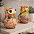 Coruja Decorativa em Cabaça Artesanal Pequena - 07 a 09cm - Imagem 7