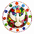 Divino Espírito Santo de Parede em Cabaça com Pomba e Flores de Biscuit – 20cm - Imagem 1
