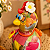 Galinha Decorativa em Cabaça com Bolsa Colorida Artesanal 10-12cm - Imagem 8