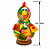 Galinha Decorativa em Cabaça com Bolsa Colorida Artesanal 10-12cm - Imagem 2