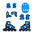 Patins Roller Infantil Azul Ajustavel Com Kit Proteção - Imagem 1