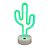 Luminária Abajur Led Verde Neon Cactus Enfeite Decoração 26cm - Imagem 1