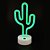 Luminária Abajur Led Verde Neon Cactus Enfeite Decoração 26cm - Imagem 2