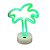 Luminária Abajur Led Verde Neon Palmeira Enfeite Decoração 26cm - Imagem 1