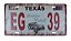 Placa de Carro Decorativa Texas Antiga - Imagem 1